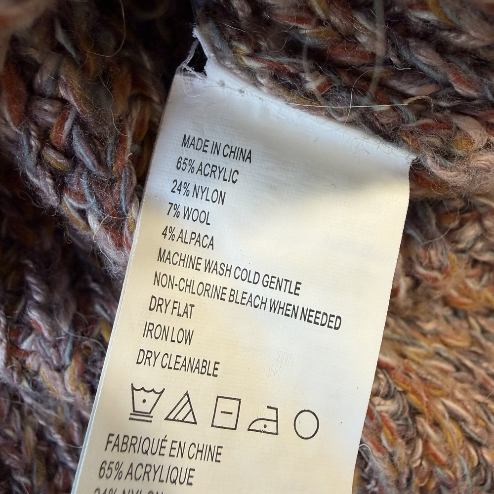 Prana Callisto Colorful Western Raglan Knit Turtleneck Sweater Woman's Sz M - Picture 7 of 10